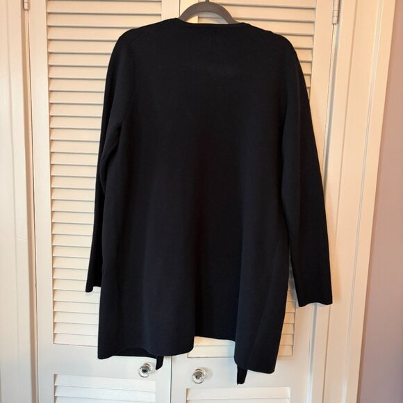 J. Crew Factory women's Vanessa sweater jacket coat black medium cotton open - Picture 5 of 8